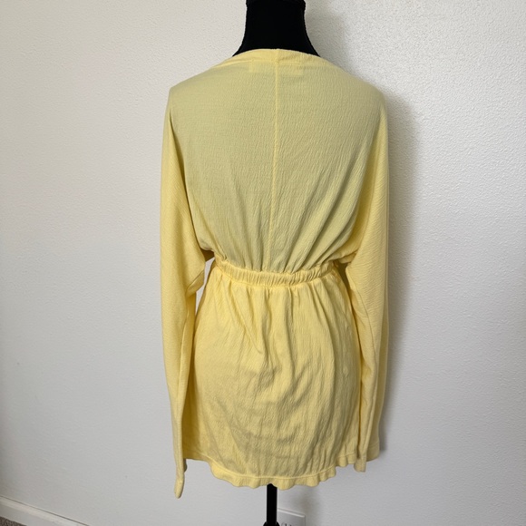 Free People Beach Stasia Mini Dress XS Yellow Cottagecore Boho Spring - Picture 3 of 6